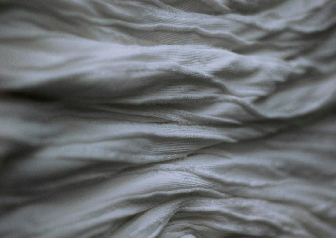 Drap en coton froissé avant lavage
